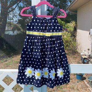 Blueberi Boulevard polka dot dress with daisy detail